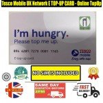 Tesco Mobile UK Network Online Top Up for Pay As You Go Sim CARD - E TOP-UP CARD